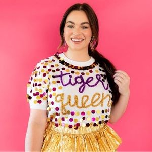 Queen of Sparkles Tiger Queen Sweater NWT